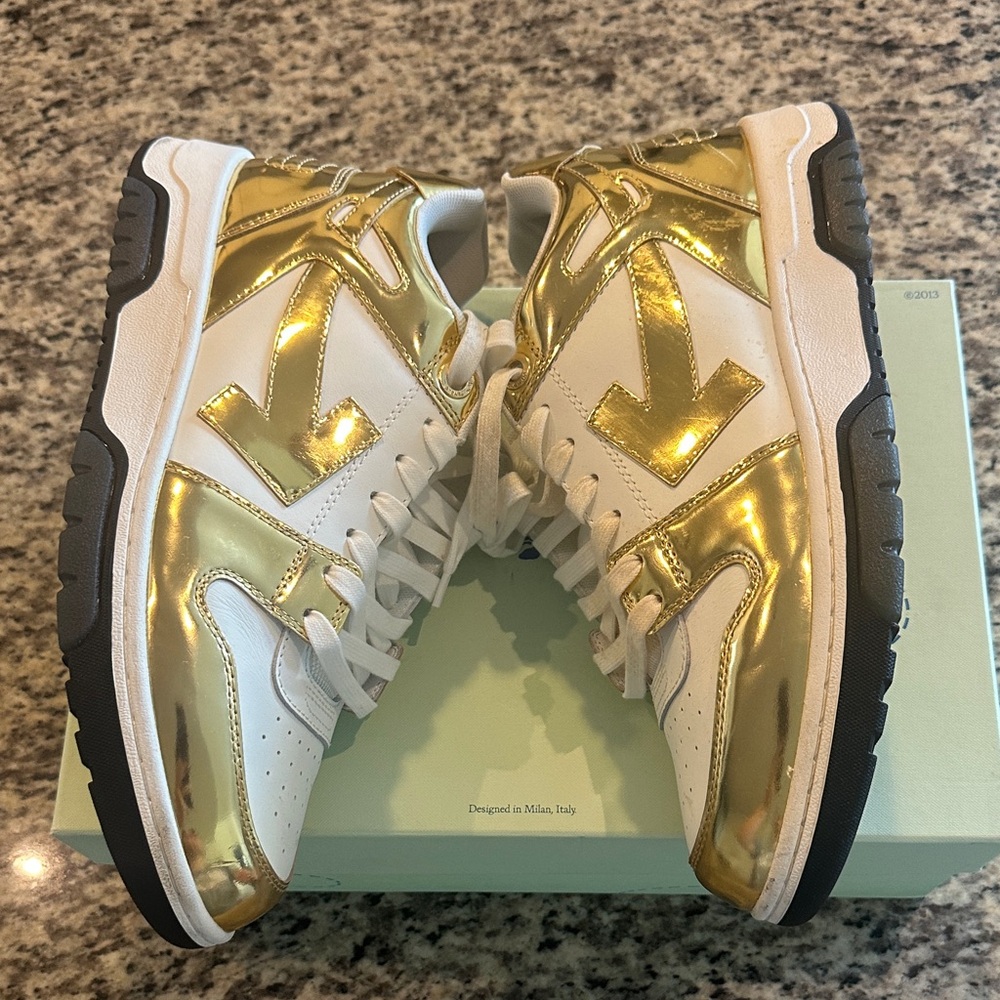Gold and White Sneakers